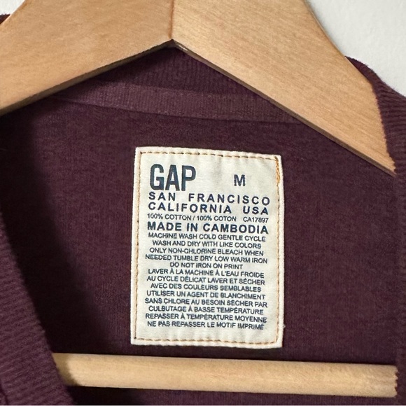 GAP MAROON CREWNECK COTTON SWEATER - Picture 4 of 4